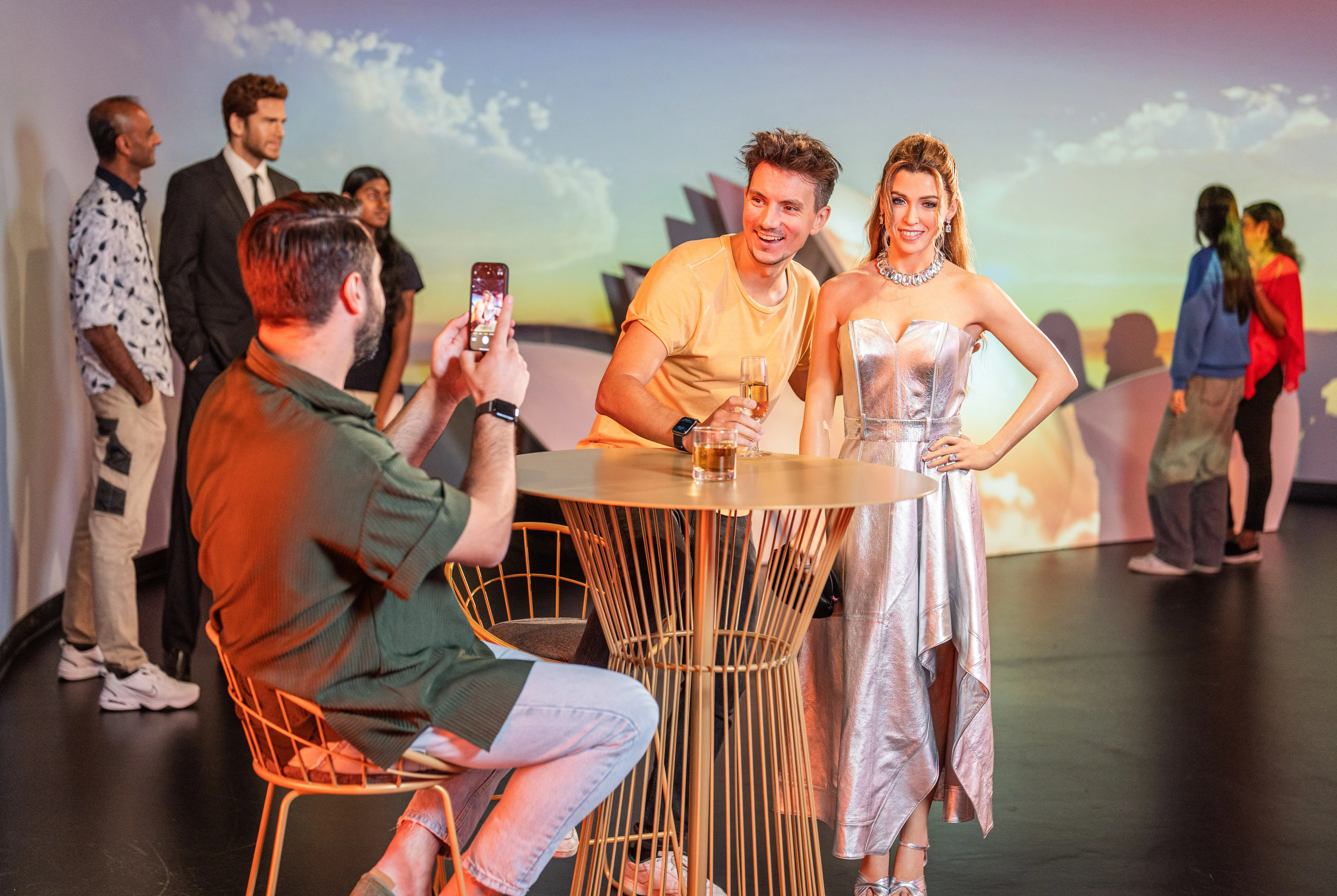 Guests with Dannii Minogue Wax Figure