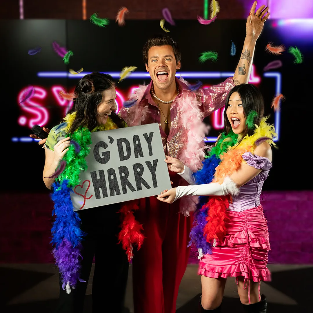 Guests with Harry Styles Wax Figure