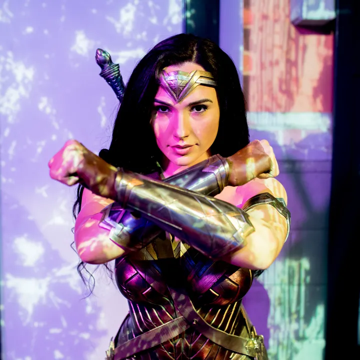 Wonder woman waxwork with her arms crossed